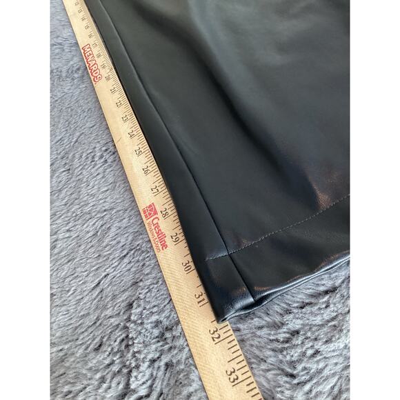 NWT 7 for All Mankind Women's Faux Leather Pleated Wide Leg Pants Black Small - Picture 12 of 12